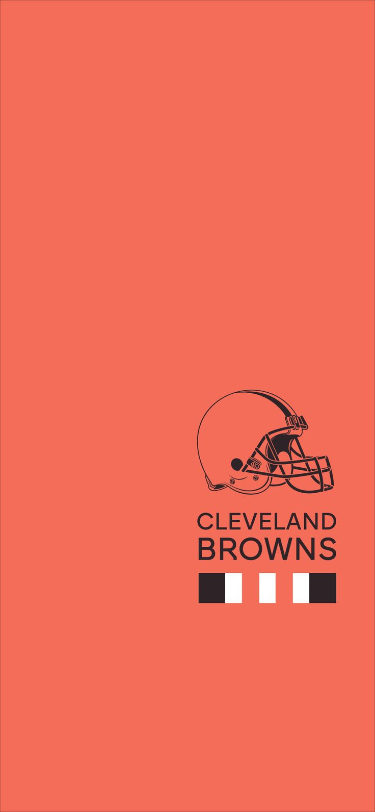 the cleveland browns logo is shown on an orange background with black and white stripes around it