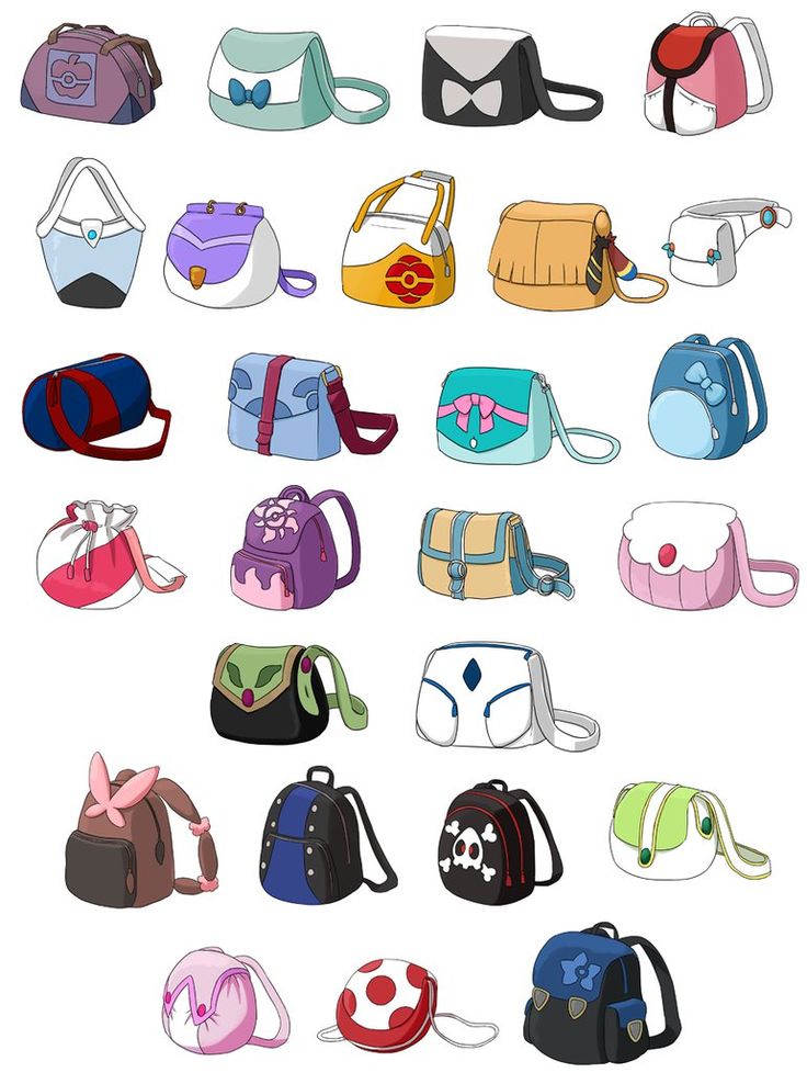 a bunch of purses that are all different colors and sizes on the same bag