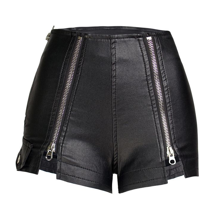 Black Leather Shorts, Zipper Shorts, Leather Denim, Shorts For Women, Boots Fall, Leather Shorts, Stage Outfits, Casual Fits, Percy Jackson