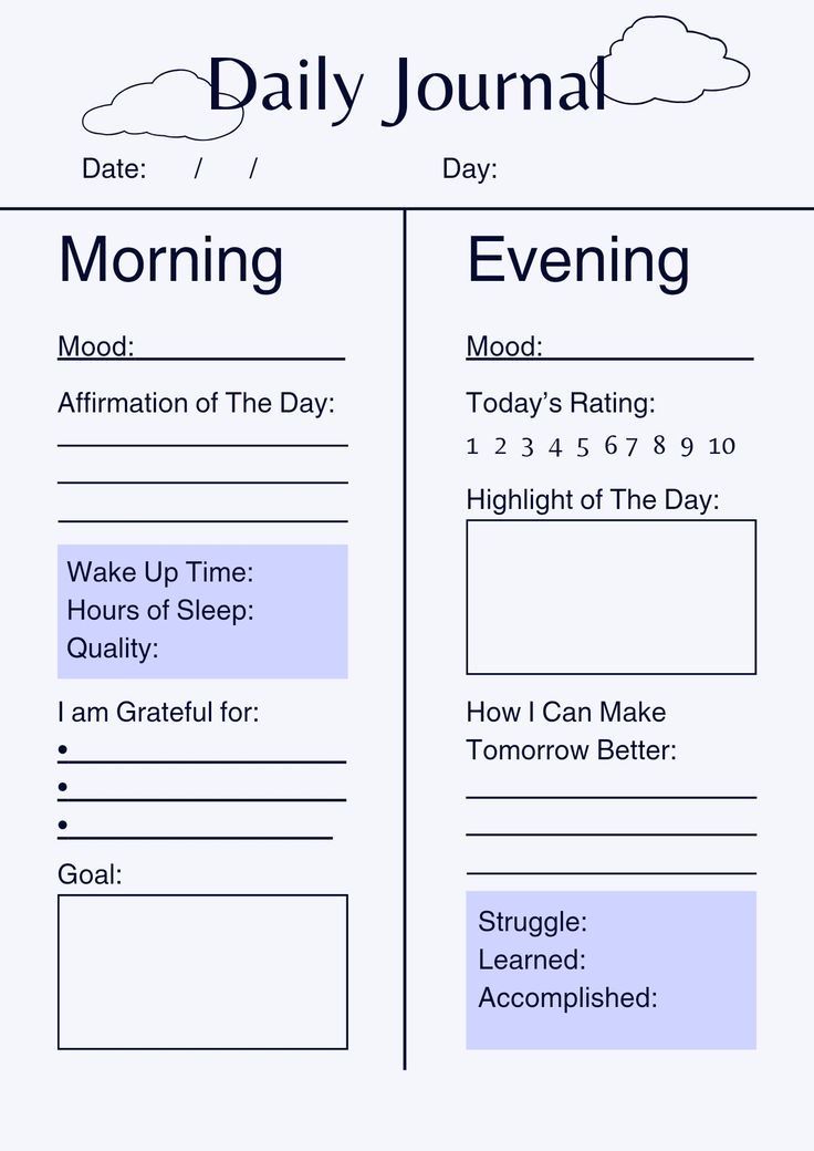 the daily journal is open and ready to be used as a printable page for an upcoming