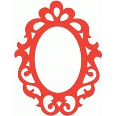 an ornate red frame on a white background