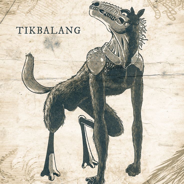 a drawing of a dog standing on its hind legs with the words tikbalang written above it