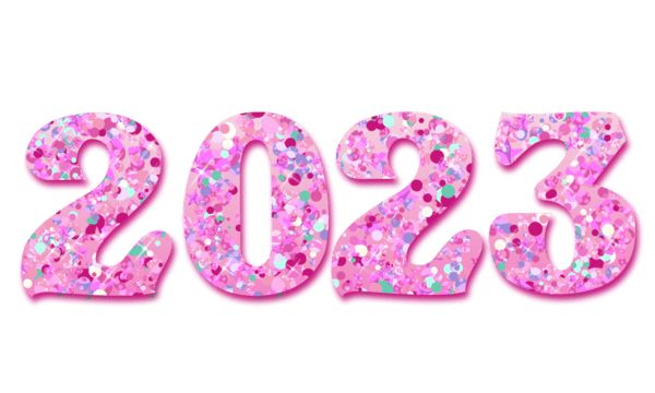 the numbers are made up of pink glitter