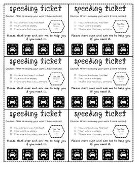 four different types of speech and spelling test sheets