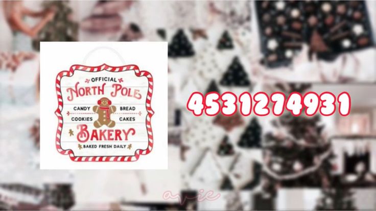 an advertisement for the north pole bakery, which has been decorated with christmas trees and gingerbreads