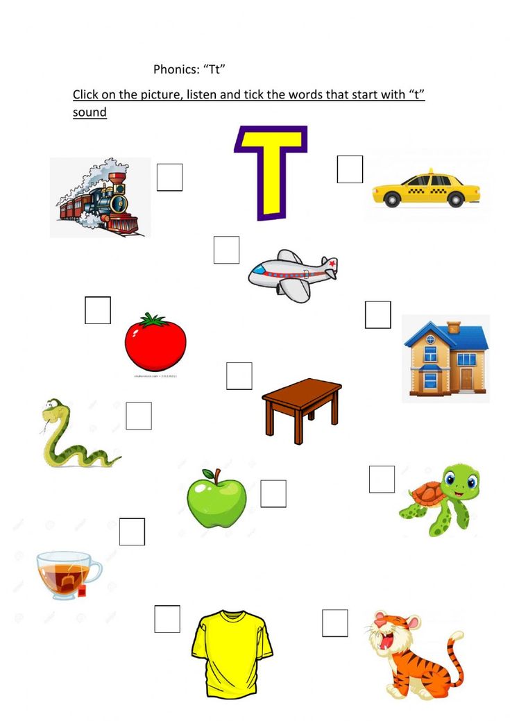 the letter t worksheet is filled with pictures