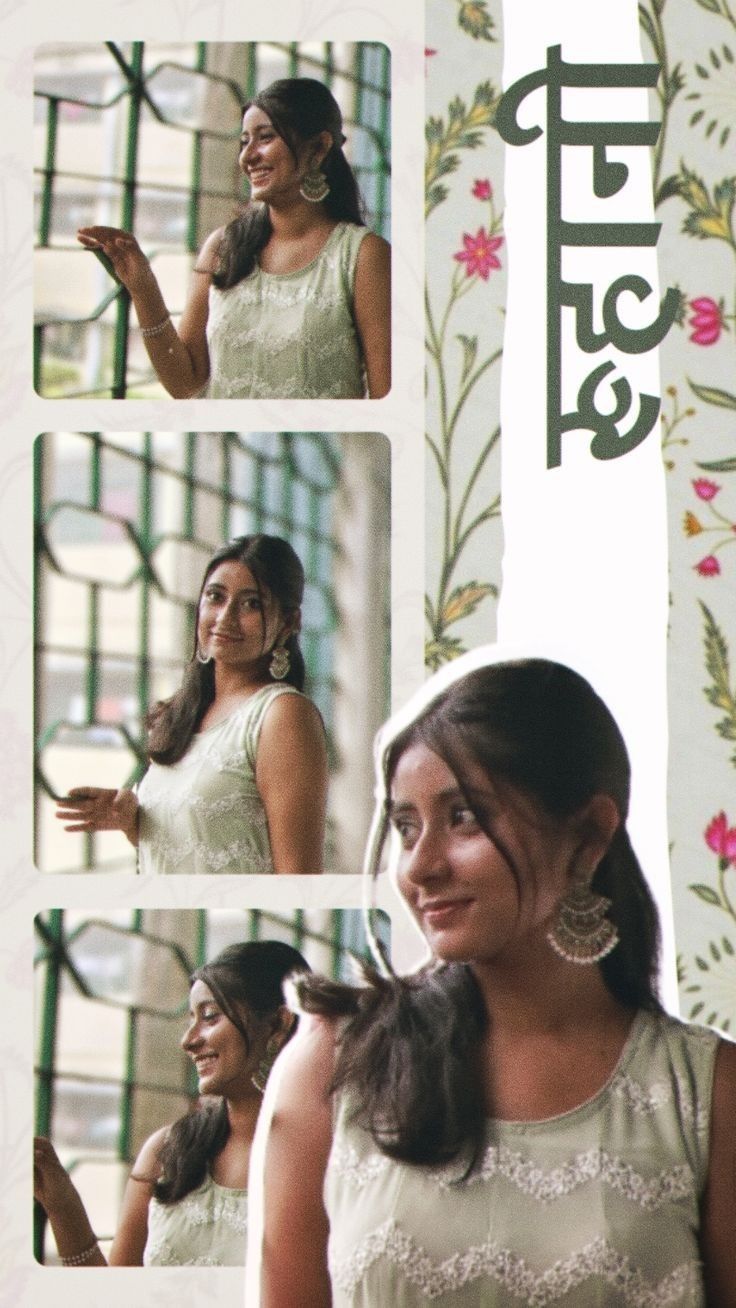 a woman in a white dress is smiling and holding her hair up to the side