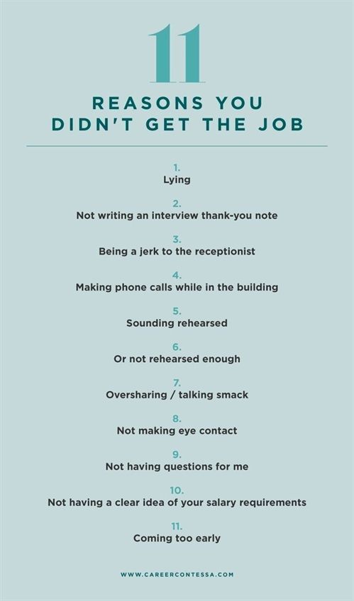 the 11 reasons you didn't get the job poster with an image of a person