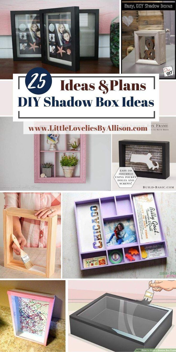 several different types of diy shadow box ideas