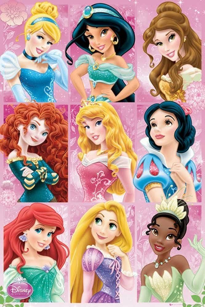 the disney princesses poster is shown