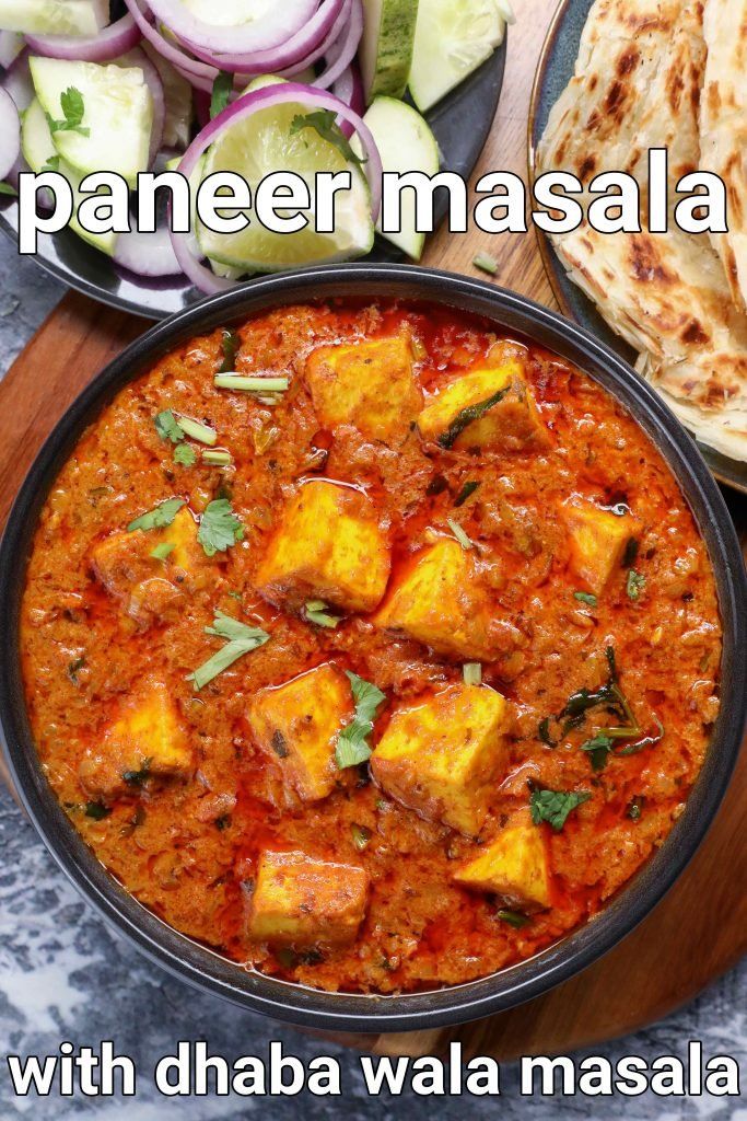 paneer masala with dhaba wala masala and cucumbers on the side