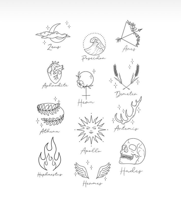 an image of tattoos drawn in black and white