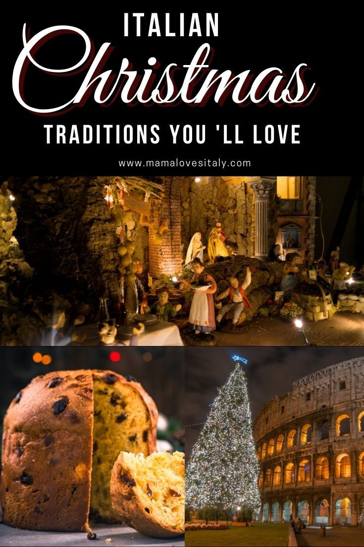 the collage of pictures with words that say italian christmas traditions you'll love