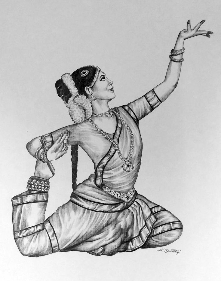 a pencil drawing of a woman sitting on the ground with her arms out and hands in the air