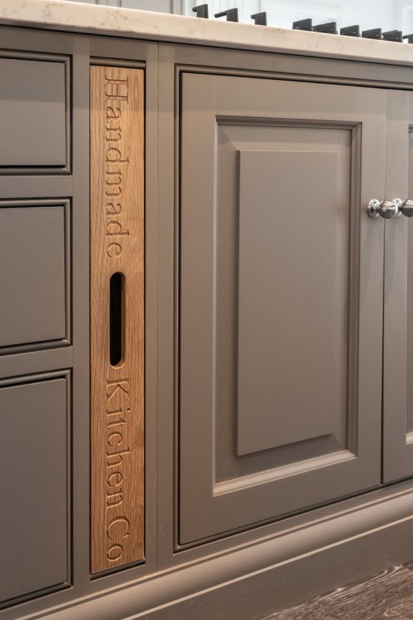 a close up of a kitchen cabinet door