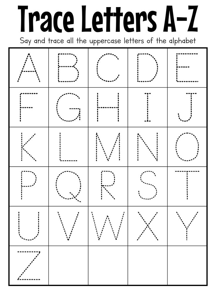 trace letters a - z worksheet for children to practice their handwriting and writing skills