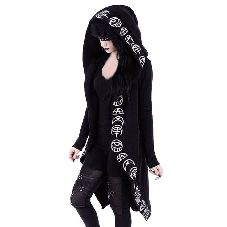 Plain Coats, Gothic Coat, Look Rock, Plus Size Vintage, Estilo Punk, Hooded Cardigan, Gothic Outfits, Women Hoodies Sweatshirts, Winter Coats Women