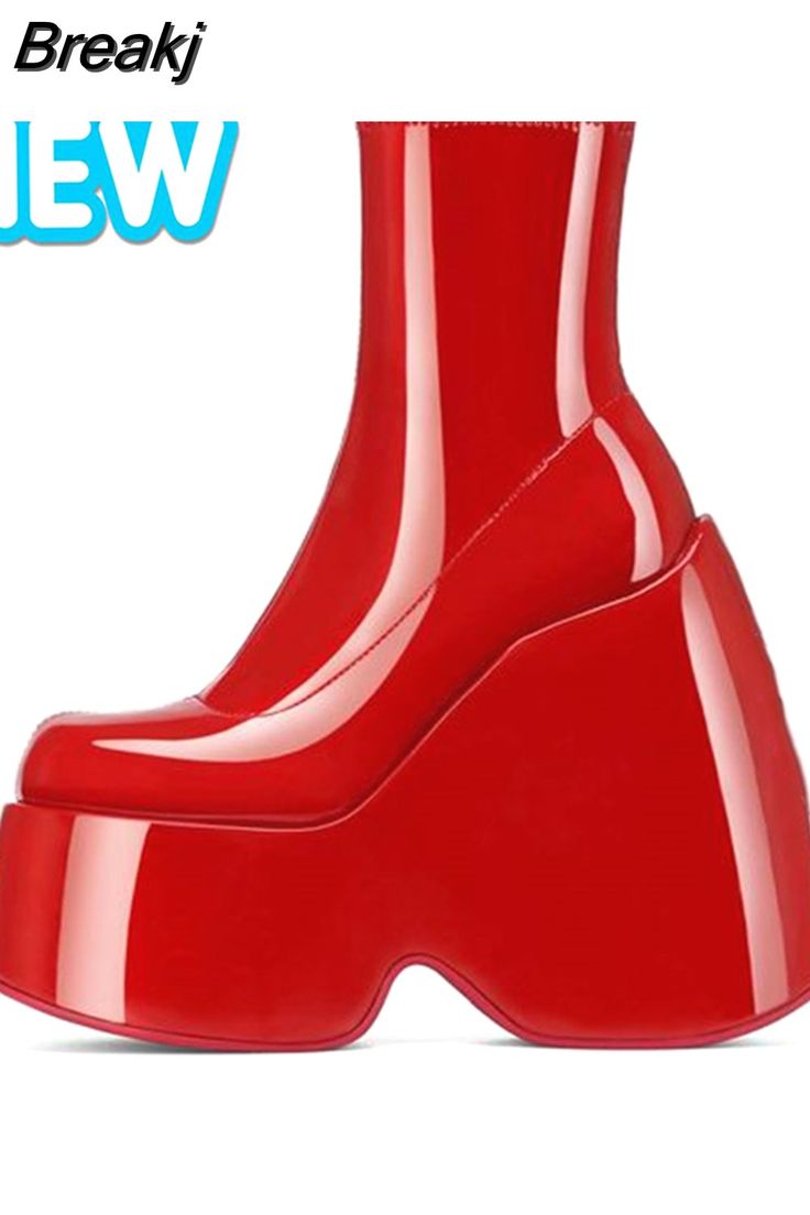 Shipping: Worldwide Express Shipping AvailableDelivery time: 7-15Days Fast ShippingReturns: Fast refund, 100% Money Back Guarantee.SPECIFICATIONSis_handmade: YesWith Platforms: YesUpper Material: microfiberToe Shape: round toeStyle: sexyShaft Material: microfiberSeason: WinterPlatform Height: 3-5cmPattern Type: SolidOutsole Material: RubberOrigin: Mainland ChinaLining Material: FleecesItem Type: BootsInsole Material: PUHeel Type: Strange StyleHeel Height: Super High (8cm-up)Fit: Fits true to siz Black Patent Shoes, Women Ankle Boots, Patent Shoes, Pu Heels, Woman Shoes, Boot Types, Bride Shoes, Chunky Platform, Gothic Style