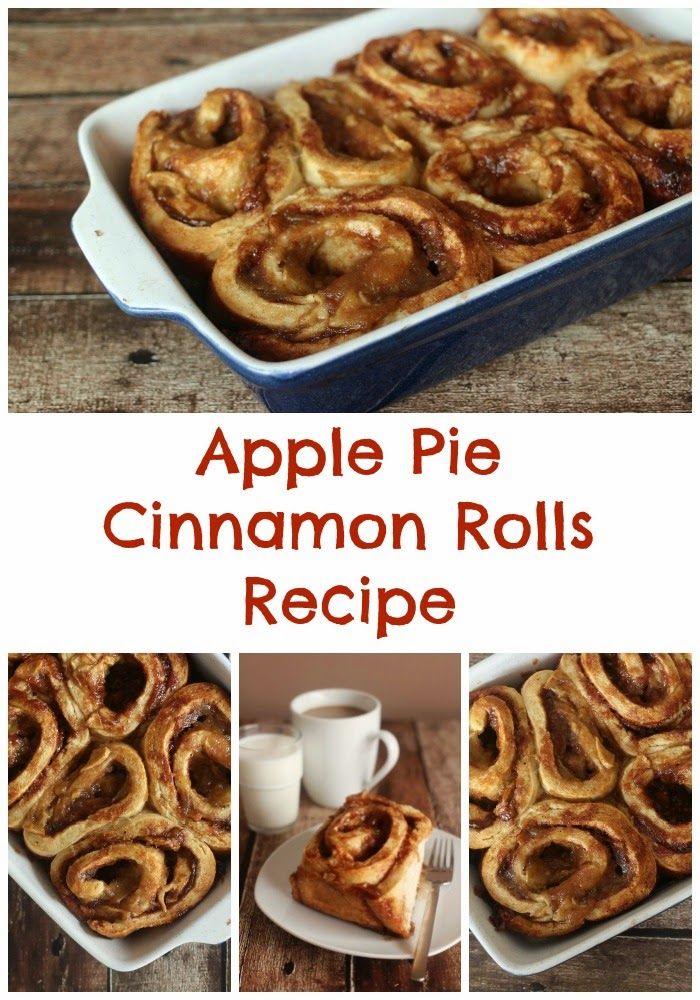 an apple pie cinnamon rolls recipe in a baking pan