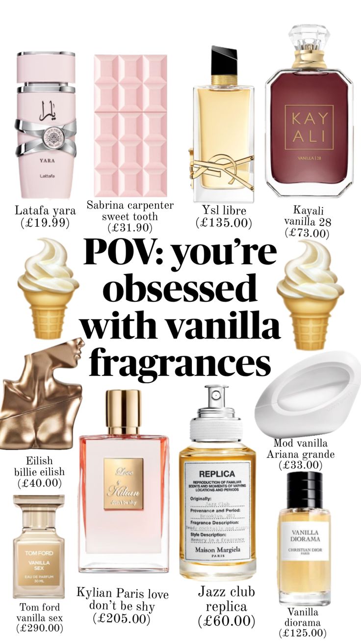 Vanilla fragrances #vanilla #vanillafragrance #perfume Perfumes And What They Smell Like, Best Vanilla Scent Combo, Vanilla Perfume Recommendation, Vanilla Smell Perfume, Pure Vanilla Perfume, Halal Perfume For Women, Perfumes That Make You Smell Good, Best Long Lasting Vanilla Perfume, Vanilla Floral Perfume