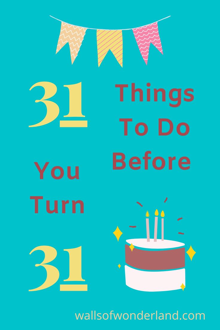 a birthday card with the words 31 things to do before 31