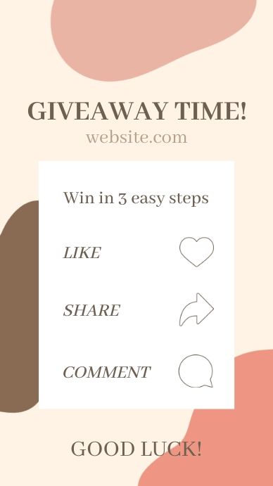 the giveaway time is here to win in 3 easy steps like share comments