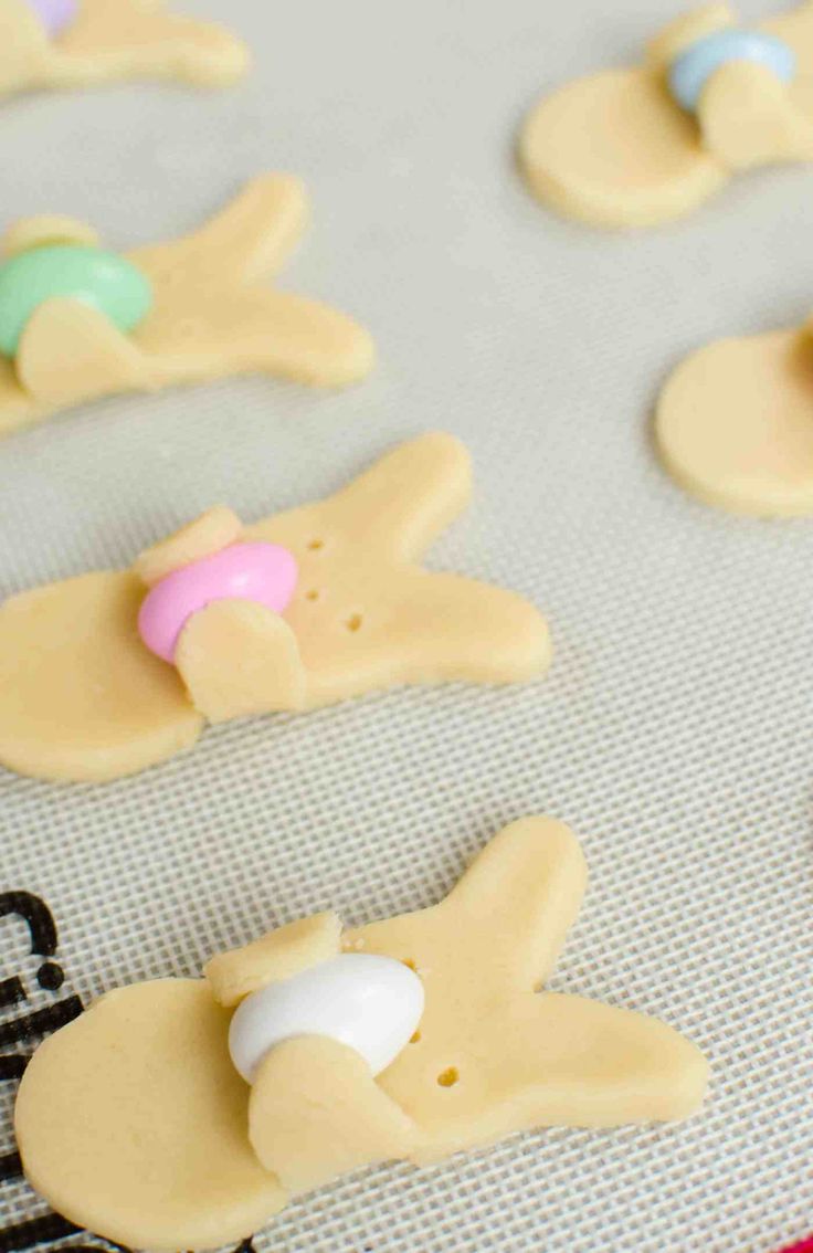 some cookies are laying on a baking sheet