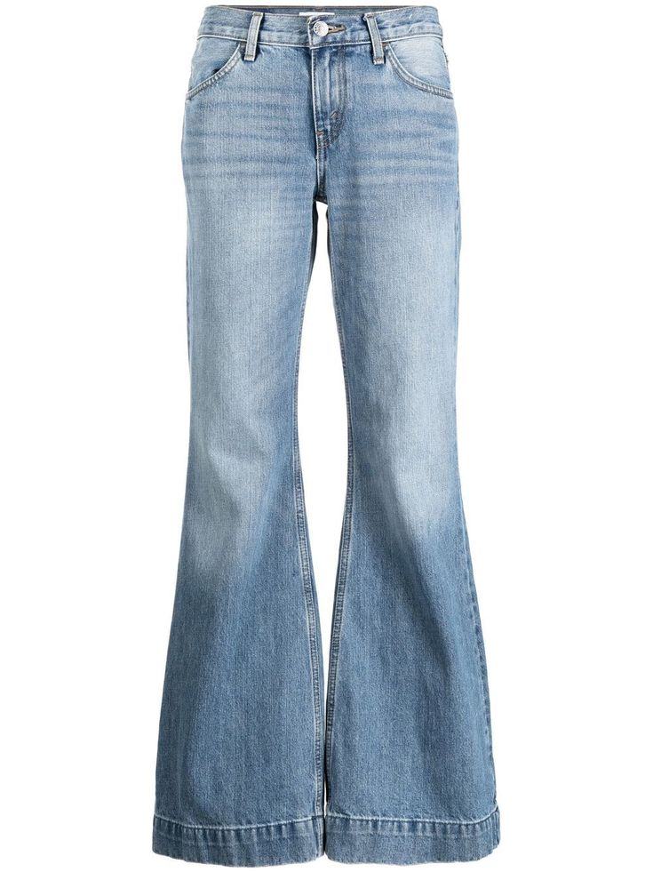 light blue cotton flared low-rise belt loops front button and zip fastening classic five pockets High Waters Jeans, Flare And Bootcut Jeans, Coquette Jeans Png, Low Flare Jeans, Cute Jeans For Women, Cute Jeans Low Rise, Flared Jeans Png, Low Raised Jeans, Low Rise Jeans Flare