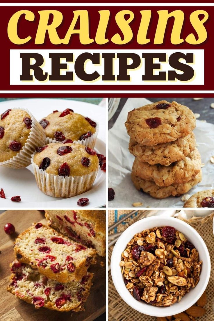 the best cranberry muffins recipe collage is featured in this post