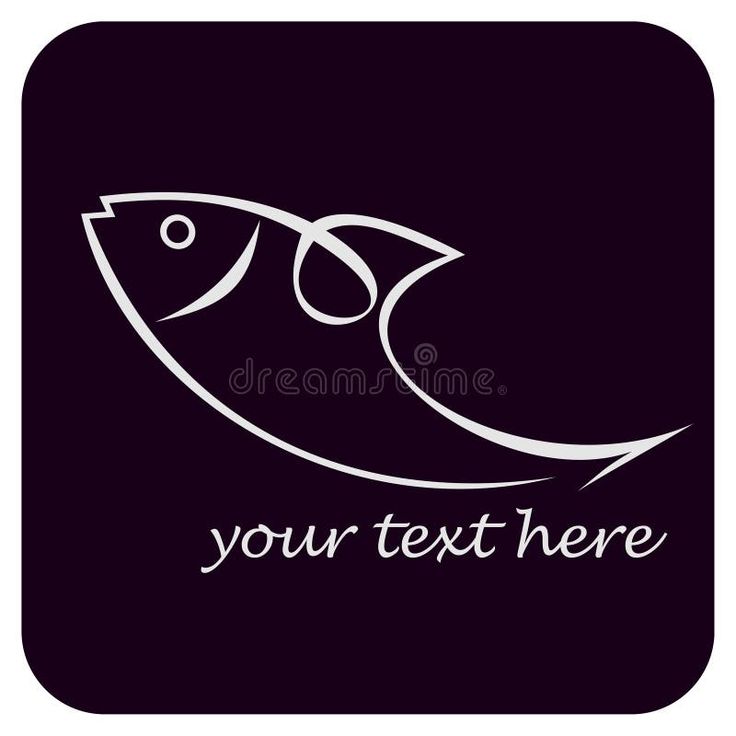 a fish on a black background with the inscription your text here royalty illustration