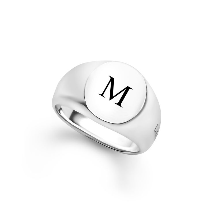 Smooth sterling silver forms this oval signet ring. Oval Signet Ring, Signet Ring, Sterling Silver, Ring, Silver