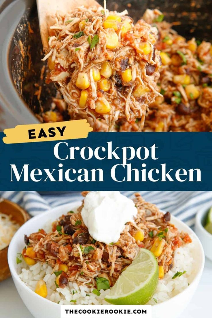 the crockpot mexican chicken is ready to be eaten