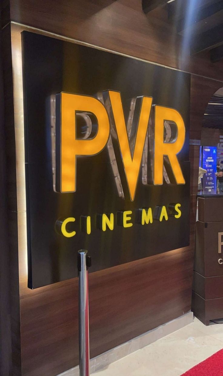 there is a sign that says pvr cinemas