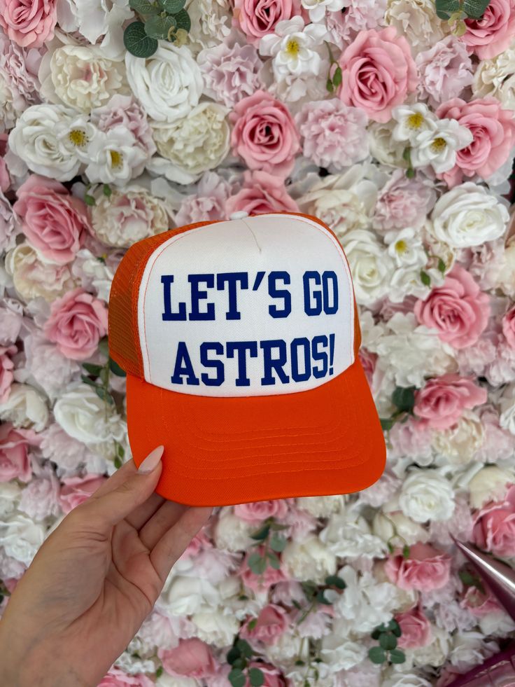 Elevate your fan game with our Astros Trucker Hats! Featuring a cute and comfortable design, these hats are perfect for any unisex fan. The adjustable fit ensures a personalized and effortless style. Support your team in style and comfort! Retro Snapback Hats For Game Day, Retro Game Day Cap, Retro Cap For Game Day, Curved Bill Hats With Letter Print For Fans, Adjustable Curved Bill Trucker Hat For Fan Merchandise, Adjustable Curved Bill Trucker Hat For Fans, Game Day Baseball Cap With Letter Print Snapback, Snapback Baseball Cap With Letter Print For Game Day, White Sports Fan Hat With Letter Print