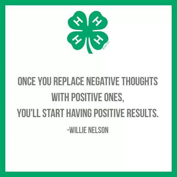 a shamrock with the words, once you replace negative thoughts with positive ones, you'll