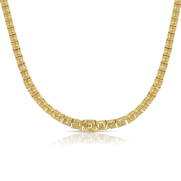 Fine Gold Jewelry With Square Cut, Formal Gold Jewelry With Asscher Cut, Gold Cubic Zirconia Necklace With Radiant Cut, Gold Jewelry With Diamond Accents And Baguette Cut, Fine Jewelry Gold Square Cut, Anniversary Gold Radiant Cut Necklace, Gold Radiant Cut Cubic Zirconia Necklaces, Luxury Gold Necklace With Radiant Cut, Gold Asscher Cut Jewelry For Anniversary