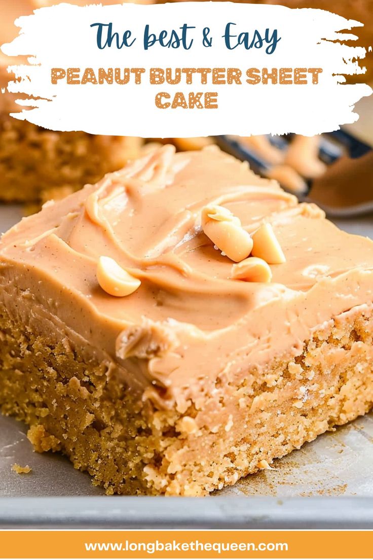 the best and easy peanut butter sheet cake is made with only 3 ingredients it's so good to eat