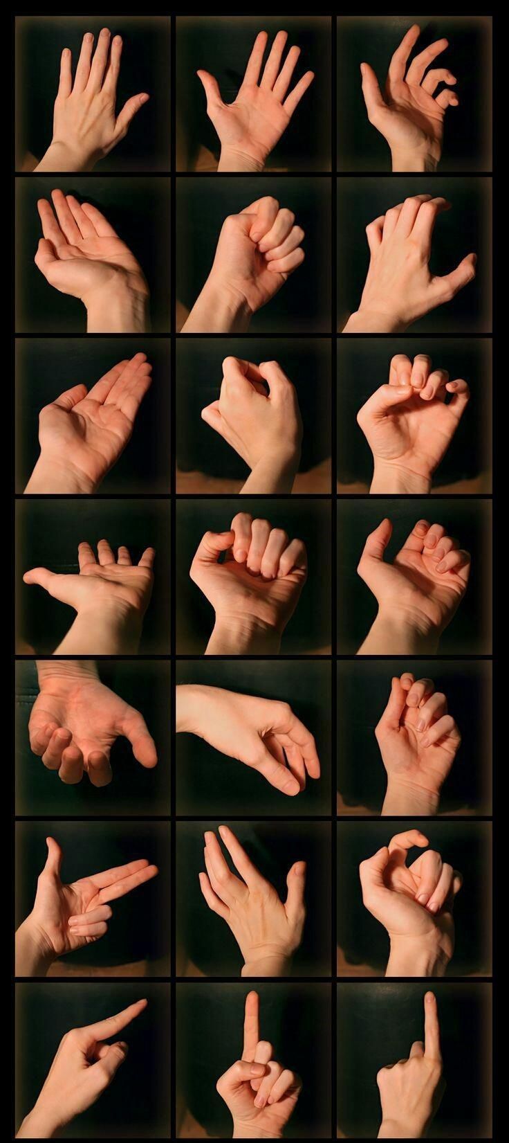 multiple images of hands with different gestures