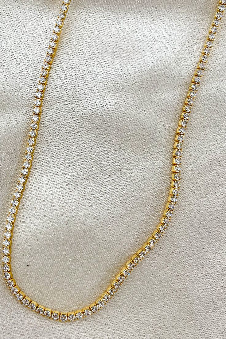 Water / tarnish resistant 18K Gold Plated mini diamonds Personalised Jewellery Necklaces, Levis Outfit, Tennis Necklace, Vacation Mode, Ring Bracelet, Ring Necklace, Personalized Jewelry, Jumpsuit Romper, 18k Gold