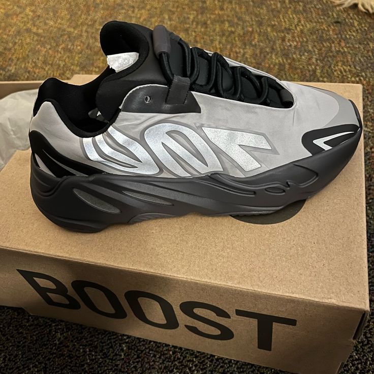 Adidas Yeezy Boost 700 Mnvn Metallic Yeezy Boost 700 Outfit, Yeezy 700 Mnvn, Yeezy Boost Women, Yezzy Shoes Women, Black Yeezy Boost, Yeezy Shoes Outfit, Grey Yeezy, Adidas Shoes Yeezy, Shoes For School