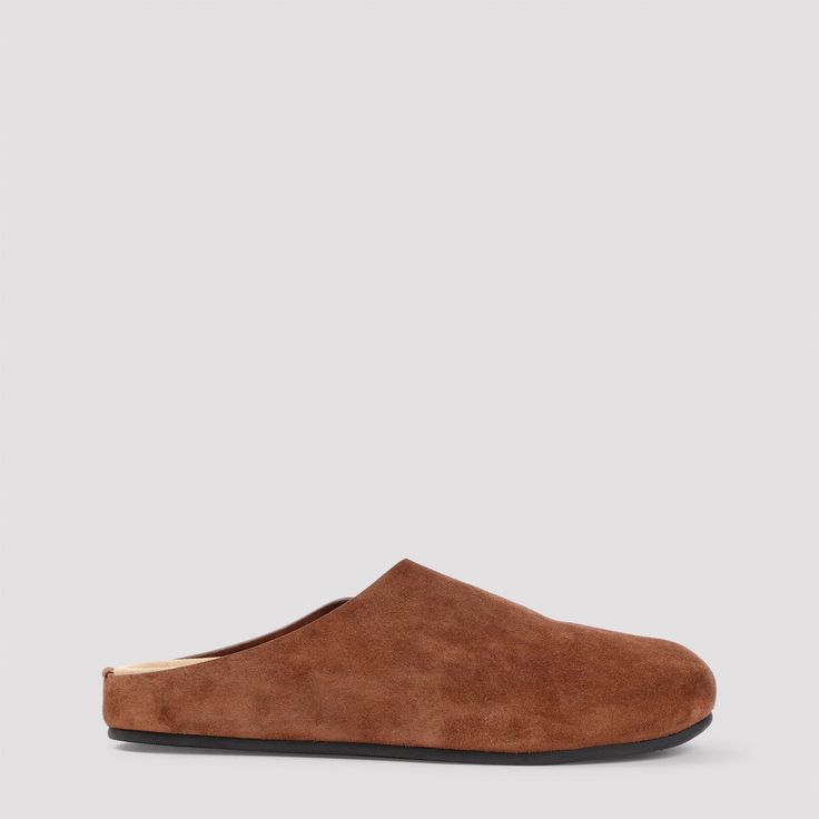 Brown Hugo Suede Calf Leather Slides - fashionupstore1 Modern Suede Slip-ons With Cushioned Footbed, Brown Suede Slip-ons With Leather Sole, Suede Slip-ons With Suede Lining And Closed Toe, Suede Slip-ons With Suede Lining, Brown Suede Slip-on Slippers, Calf Leather Slip-ons With Suede Lining, Modern Slip-ons With Suede Lining, Brown Suede Slip-ons With Leather Footbed, Modern Brown Slip-ons With Leather Footbed