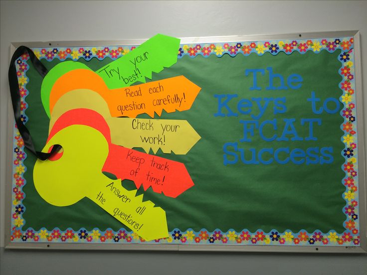 a bulletin board with the words, the key to great success