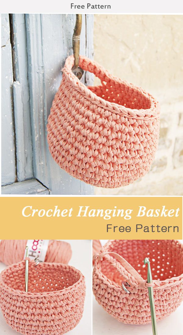 crochet hanging basket free pattern with instructions to make it in any size and color