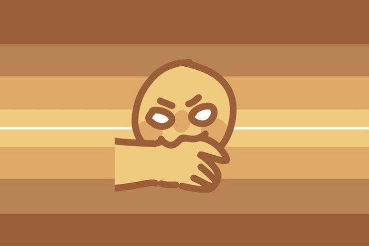 an image of a cartoon character peeking out from behind a wooden planked wall with lines in the background