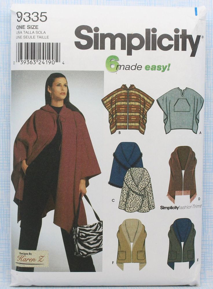 a woman's cape and coat sewing pattern from the book simplicity made easy