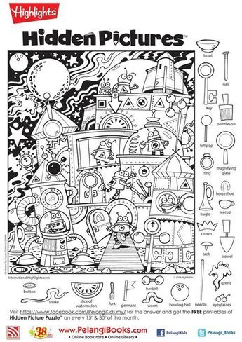 the hidden pictures coloring book is shown