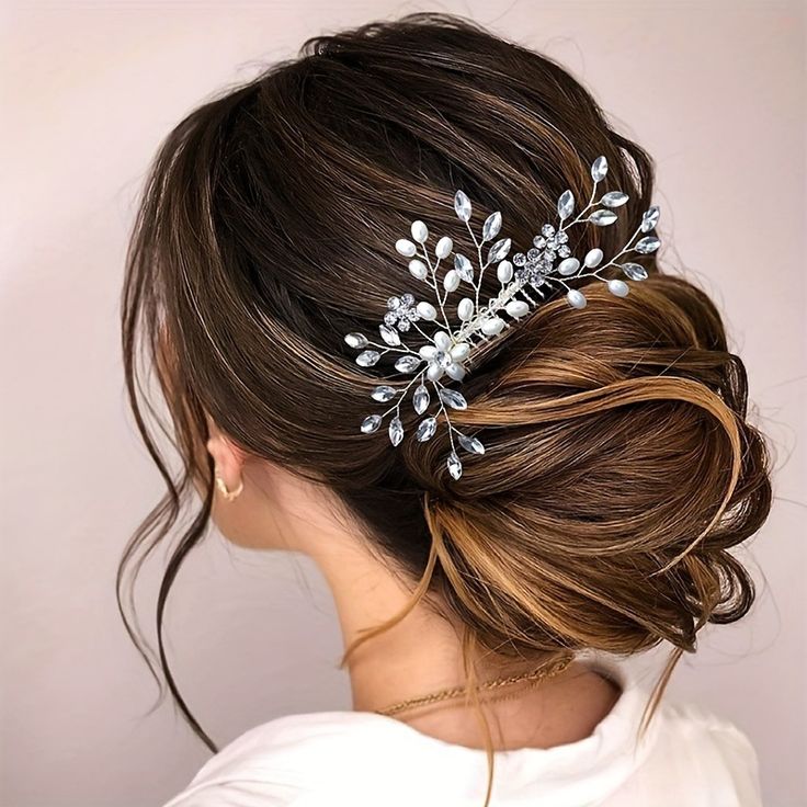 Cross-border hot-selling bridal headdress pearl rhinestone hair comb wedding dress style plate hair Wedding Hairstyles For Mother Of Bride, Hairstyles For Mother Of Bride, Wedding Hairstyles For Mother, Bridal Hair Decorations, Pearl Bridal Comb, Pearl Hair Piece, Boho Bridal Hair, Bridal Hair Combs Pearl, Prom Hair Accessories