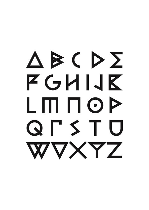 the letters are black and white in different font styles, including one for each letter