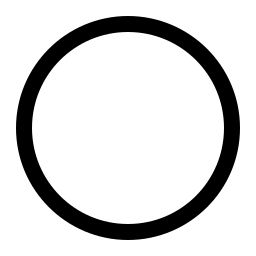 a black and white image of a circle on a white background, with the word's name below it