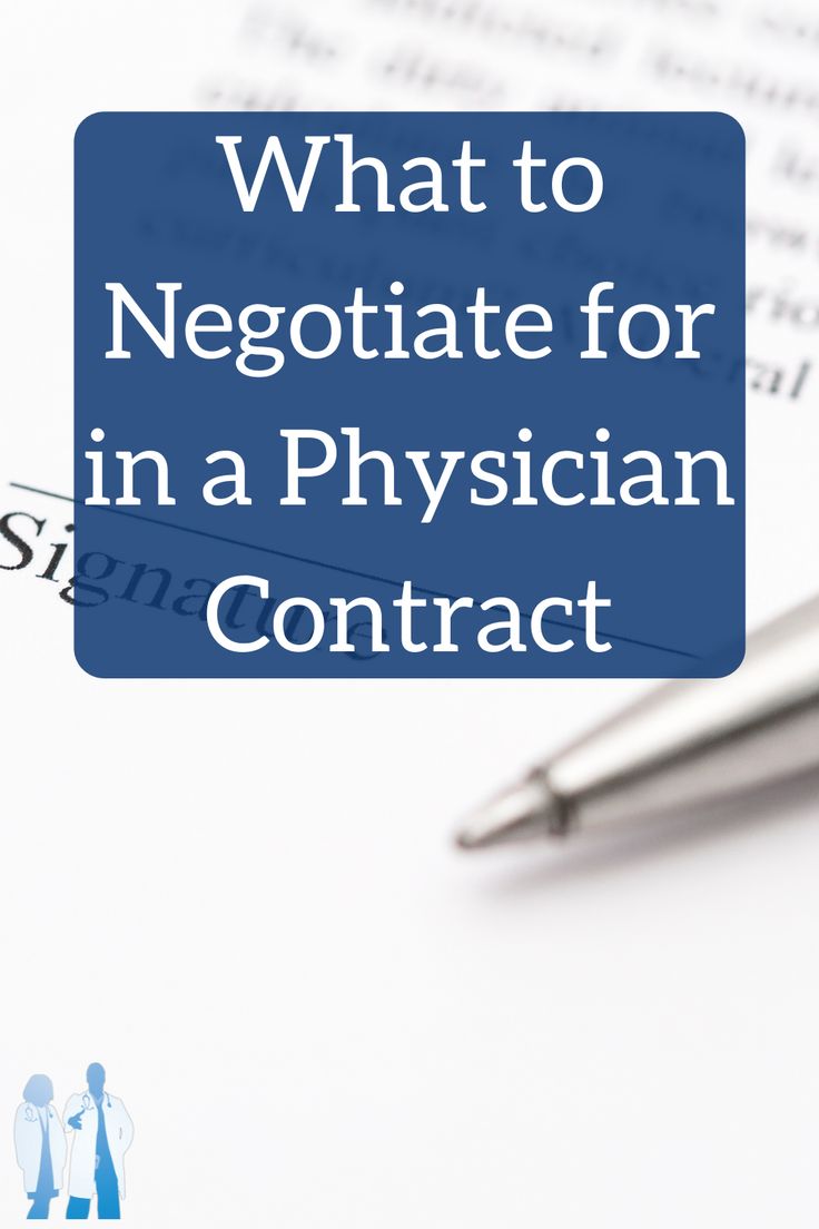 a pen sitting on top of a paper next to a blue sign that says, what to negotiateate for in a physician contact